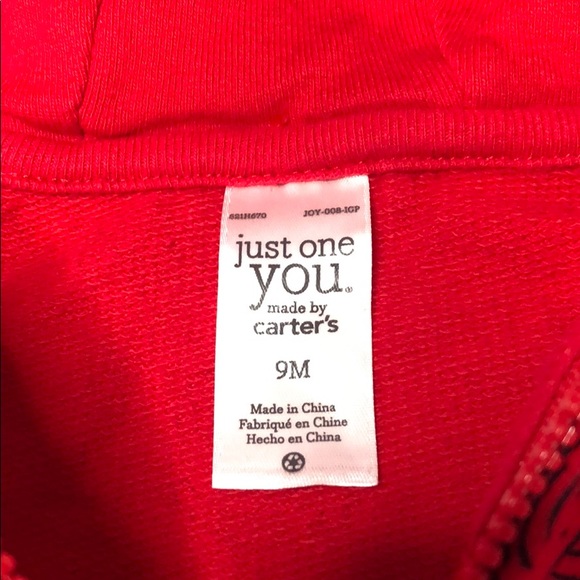 🛎 Carter’s Zip Up Hoodie Jacket (9 Months) (SALE!) (9 Months) - Picture 7 of 7